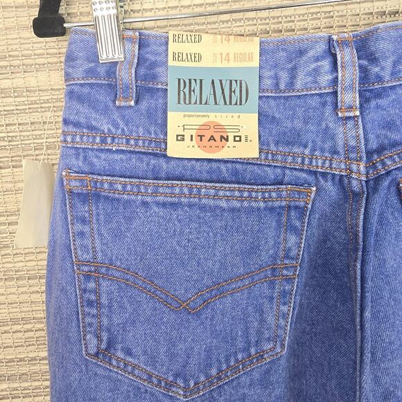 VTG PS Gitano Jeans Womens 14 Regular Blue Relaxed High Rise Tapered 100% Cotton - Picture 4 of 14